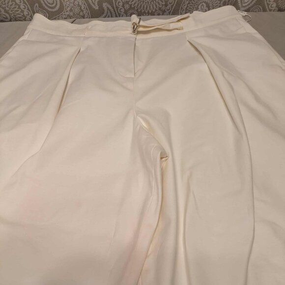 Akris Punto White on White Dinner or Office Slacks Women 34 Poly & Spandex - NWT - Picture 3 of 14